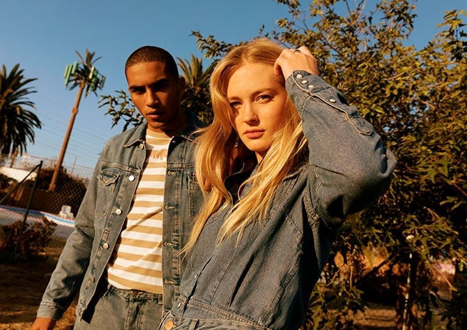 Models showing off jean outfits